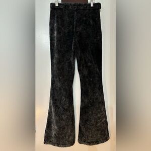 POL Women Corduroy Gray/Black Wide Leg Pants Size Small Flare Boho Festival